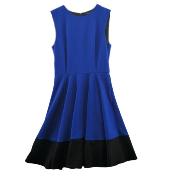 41 Hawthorn Royal Blue/Black Fit/Flare Knit Dress - M - Picture 1 of 10